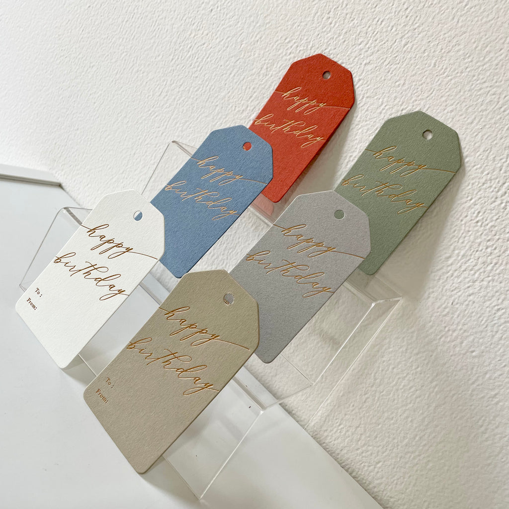 Hang Tag - Happy Birthday Calligraphy (10 pcs)