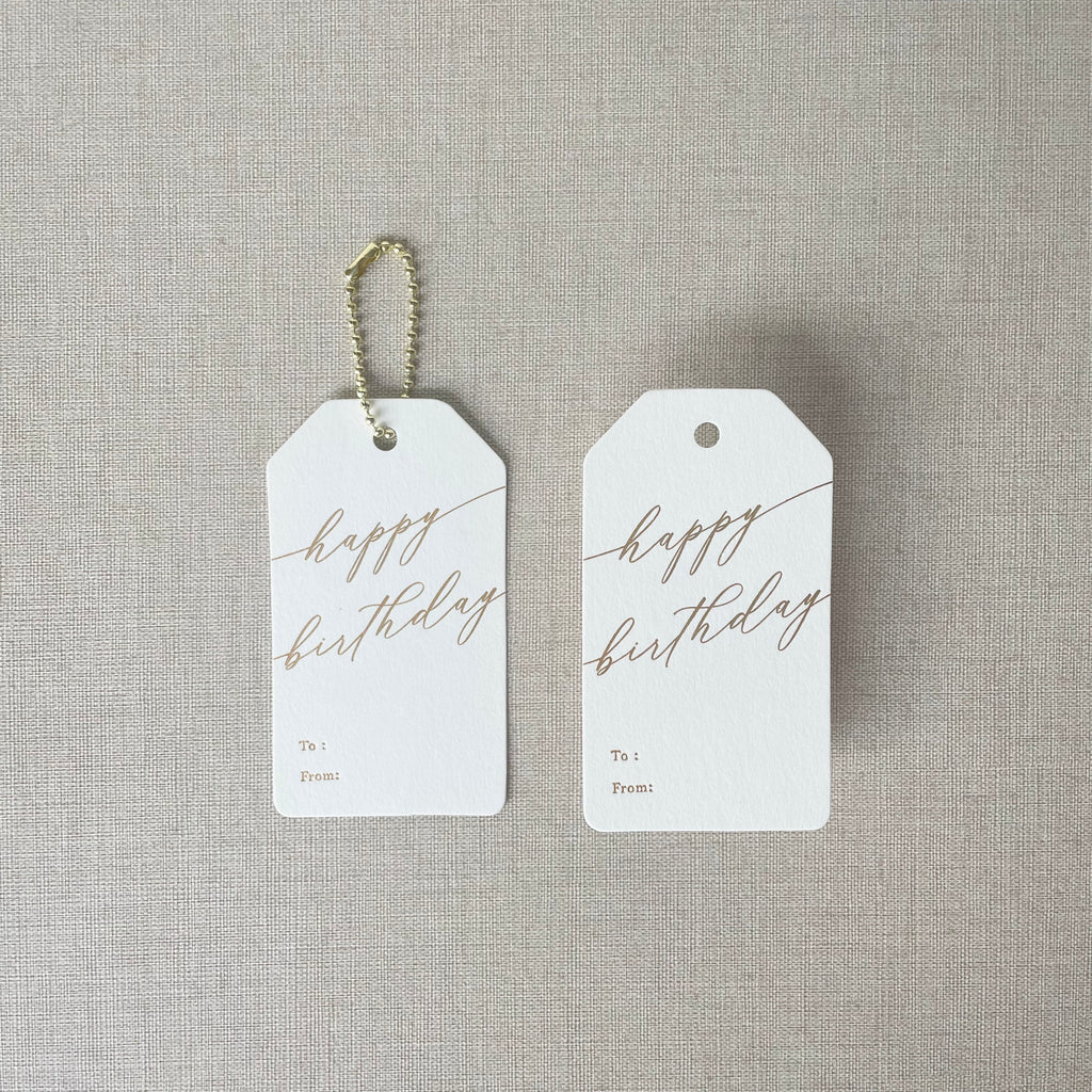 Hang Tag - Happy Birthday Calligraphy (10 pcs)