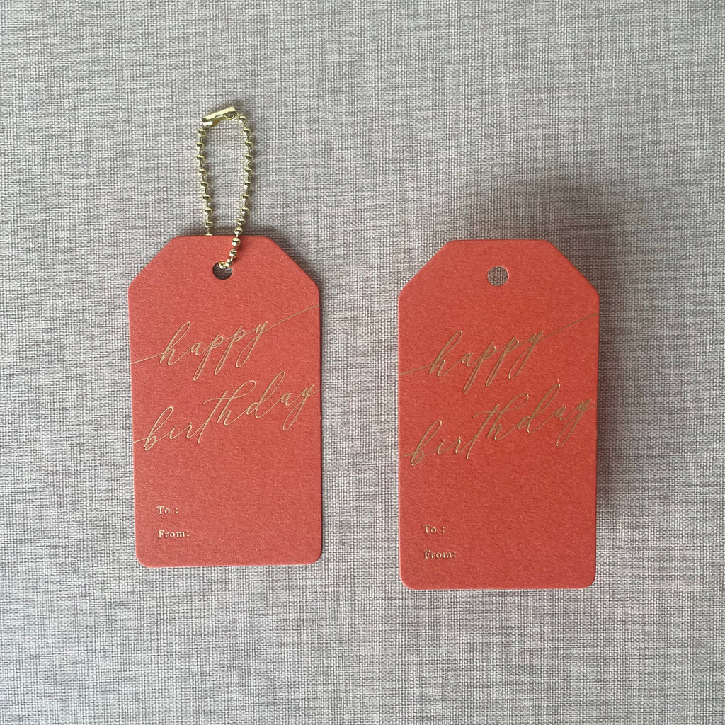 Hang Tag - Happy Birthday Calligraphy (10 pcs)