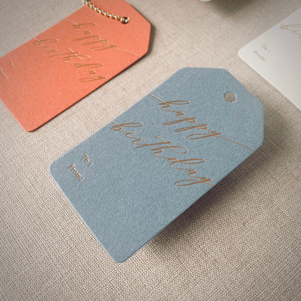 Hang Tag - Happy Birthday Calligraphy (10 pcs)