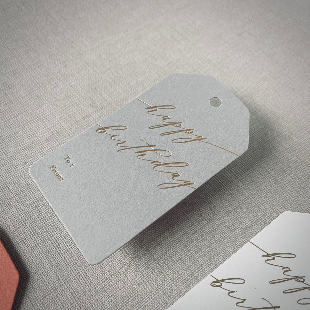 Hang Tag - Happy Birthday Calligraphy (10 pcs)