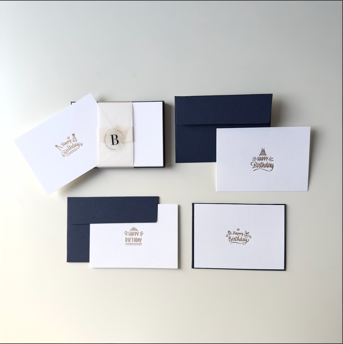 Blank Card - Happy Birthday (8 pcs)